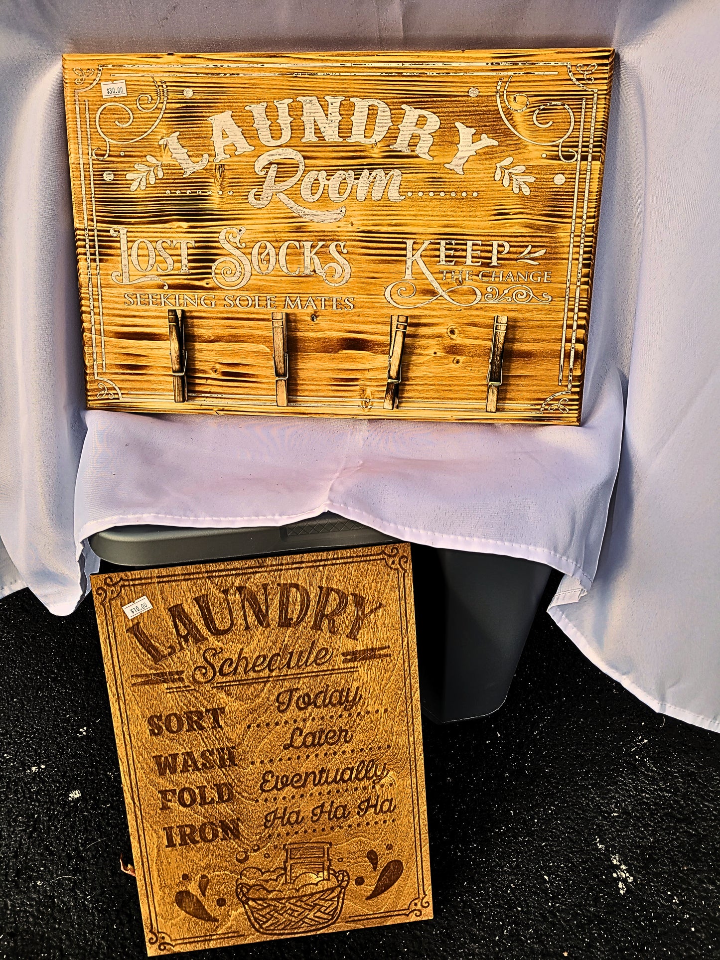 Wood Laundry Signs