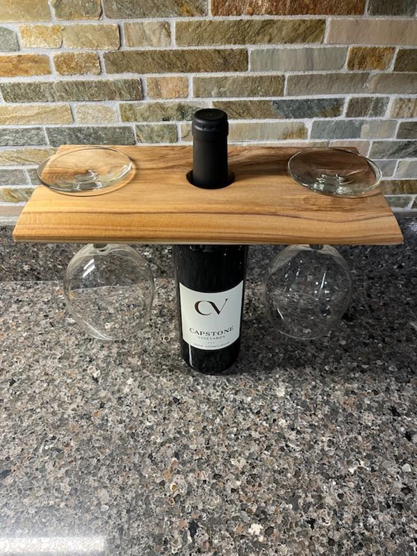 Wood Wine and Glass Display